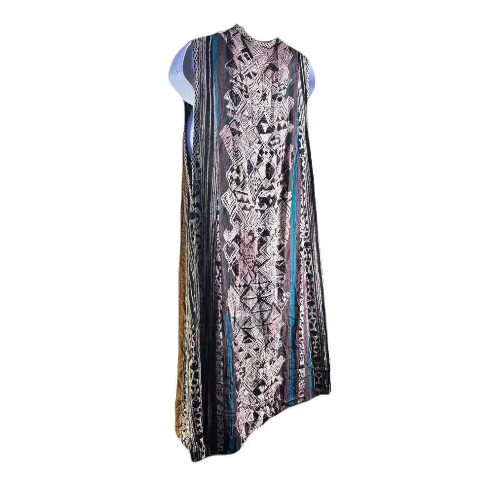 CAROLE LITTLE Vintage Sleeveless Vest w/a geometric & striped pattern Womens 8 - Picture 4 of 11